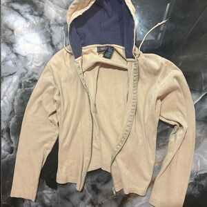 Route 66 Tan women’s cropped hoodie